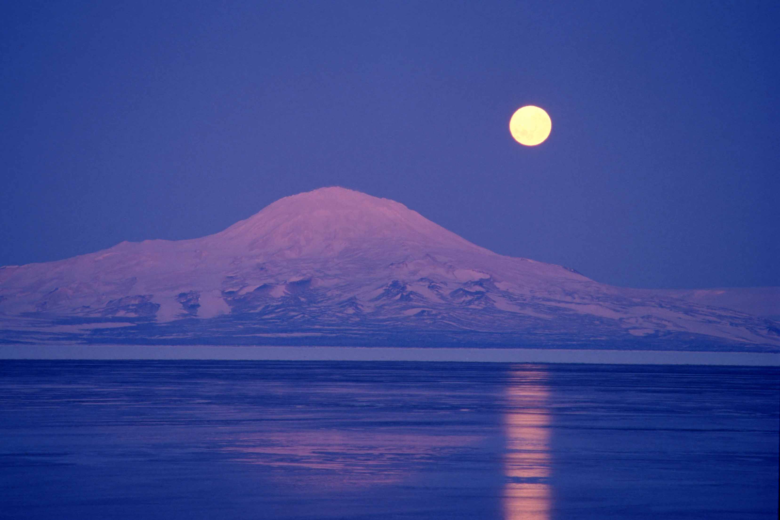 Moonrise over McMurdo Sound, early winter